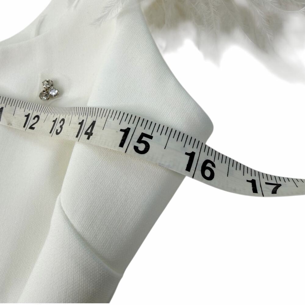 New Likely Cameron Feather Trim Crystal Embellished Minidress Size 4 - Picture 9 of 10